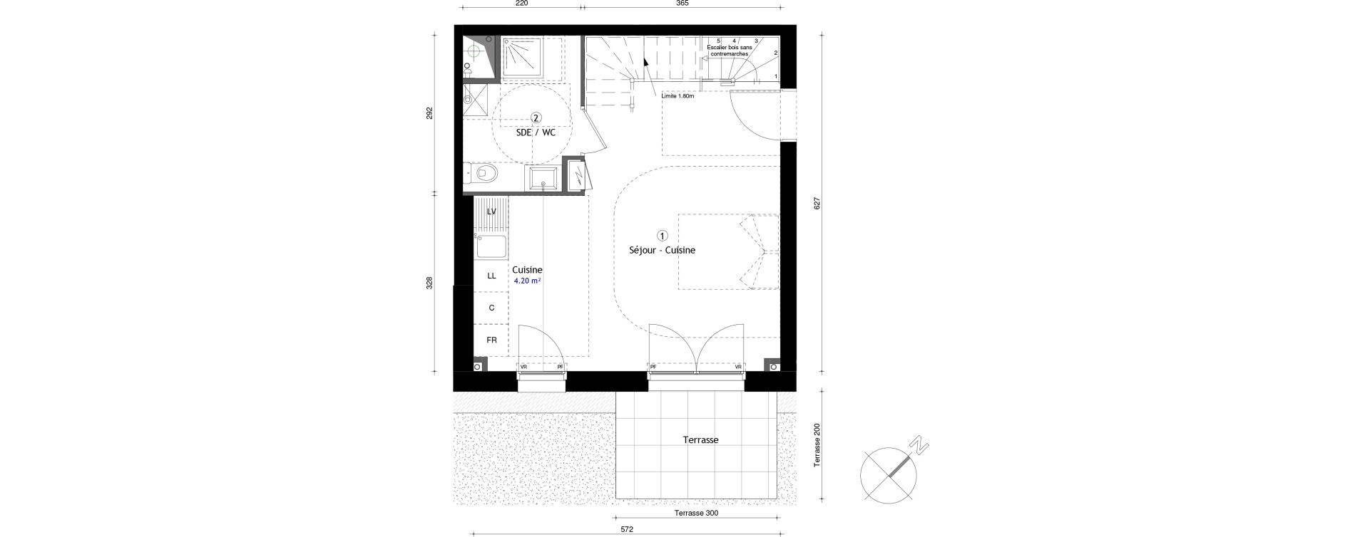 Duplex T3 de 64,10 m2 &agrave; Lille Lomme