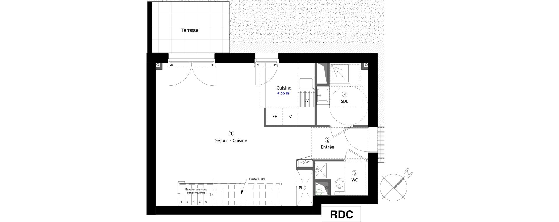 Duplex T4 de 80,00 m2 &agrave; Lille Lomme