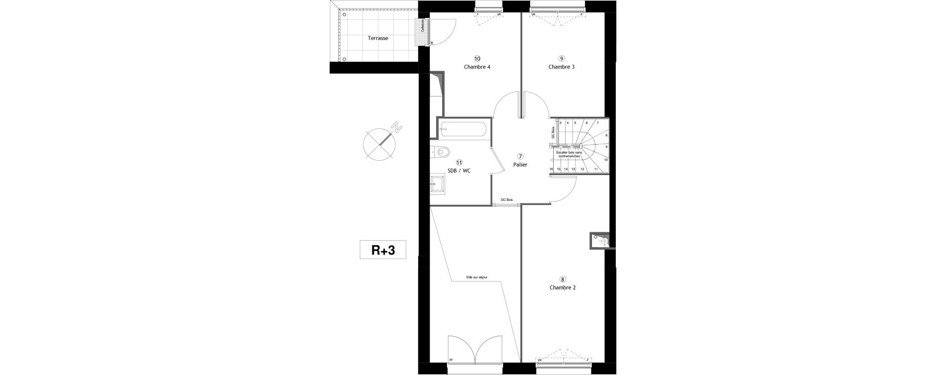 Duplex T5 de 106,90 m2 &agrave; Lille Lomme