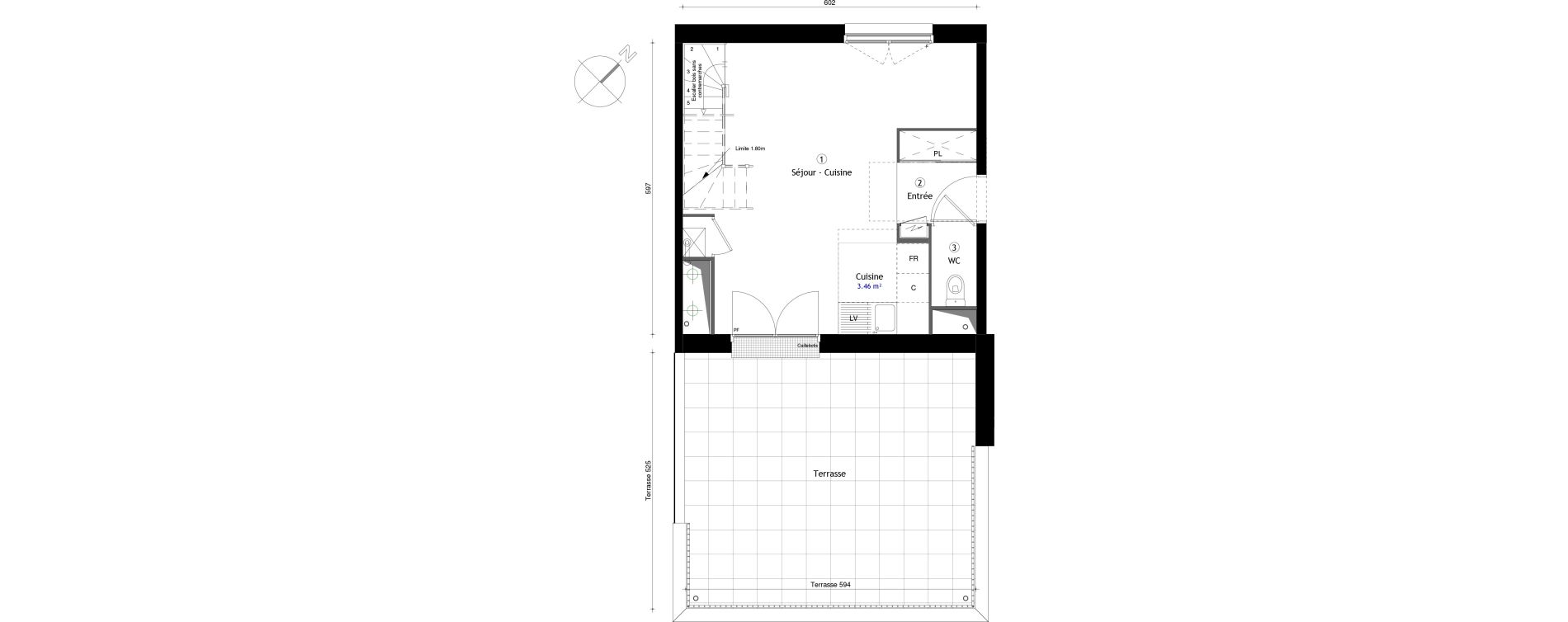 Duplex T3 de 61,20 m2 &agrave; Lille Lomme