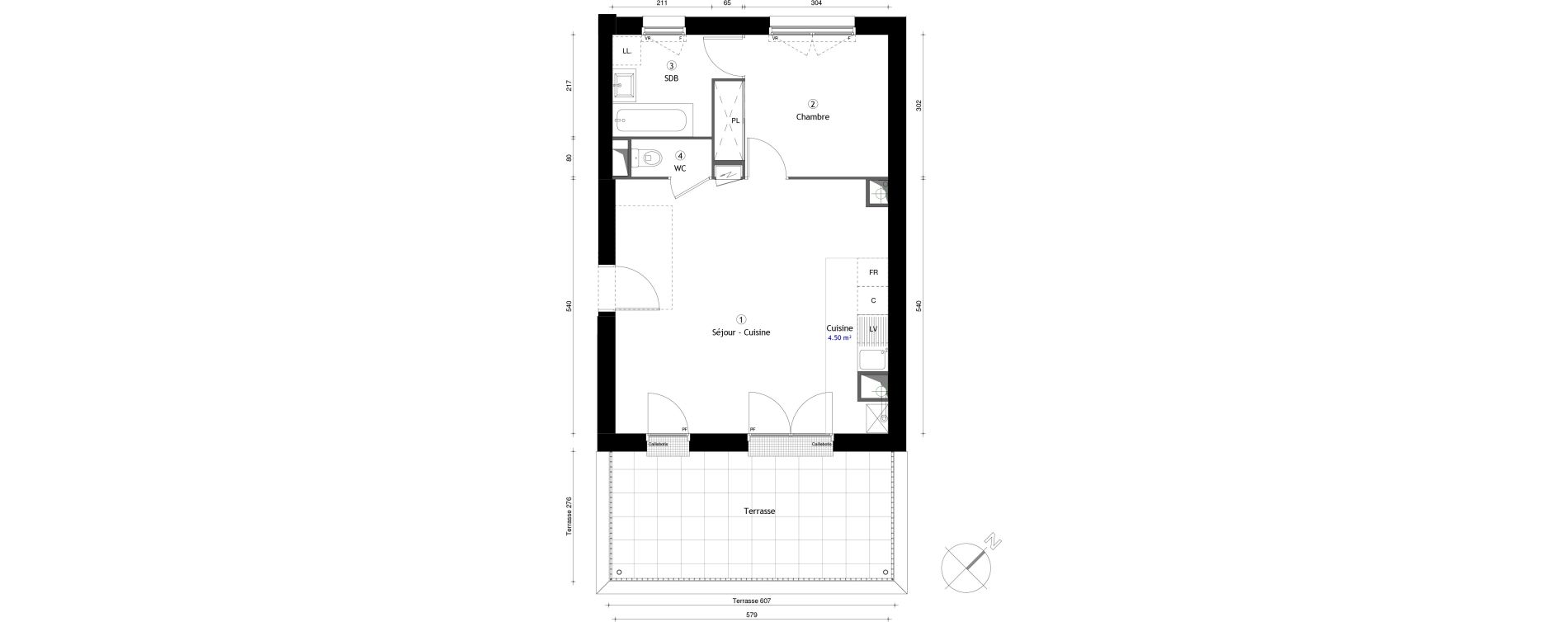 Appartement T2 de 47,40 m2 &agrave; Lille Lomme