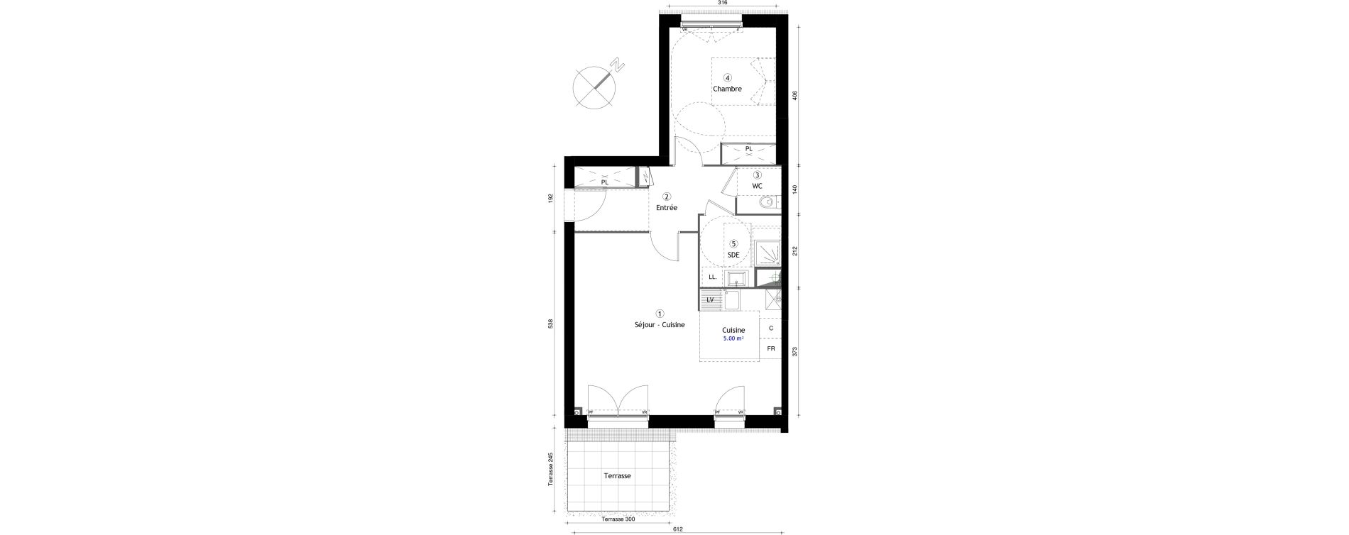 Appartement T2 de 56,40 m2 &agrave; Lille Lomme