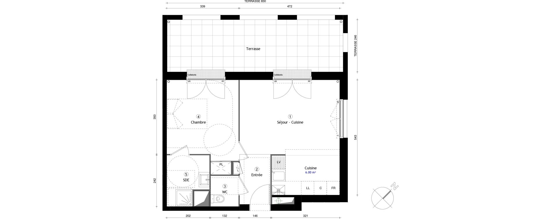 Appartement T2 de 45,10 m2 &agrave; Lille Lomme