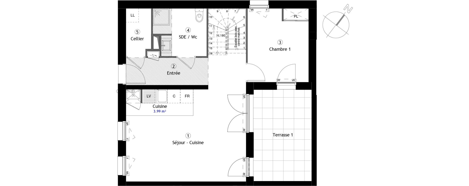 Duplex T4 de 84,24 m2 &agrave; Lille Lomme