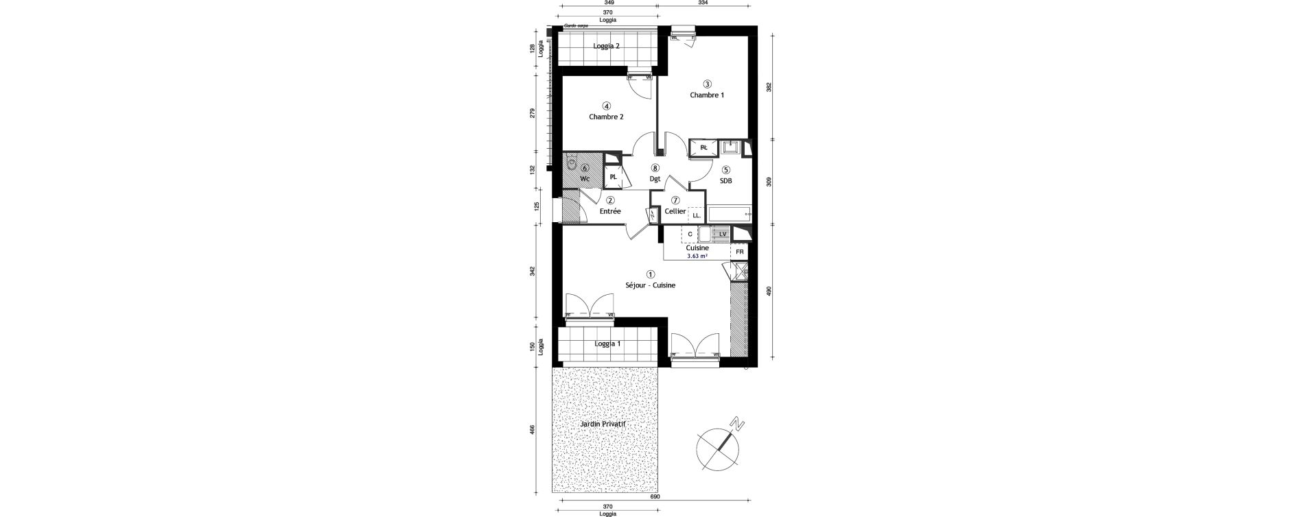 Appartement T3 de 67,95 m2 &agrave; Lille Lomme