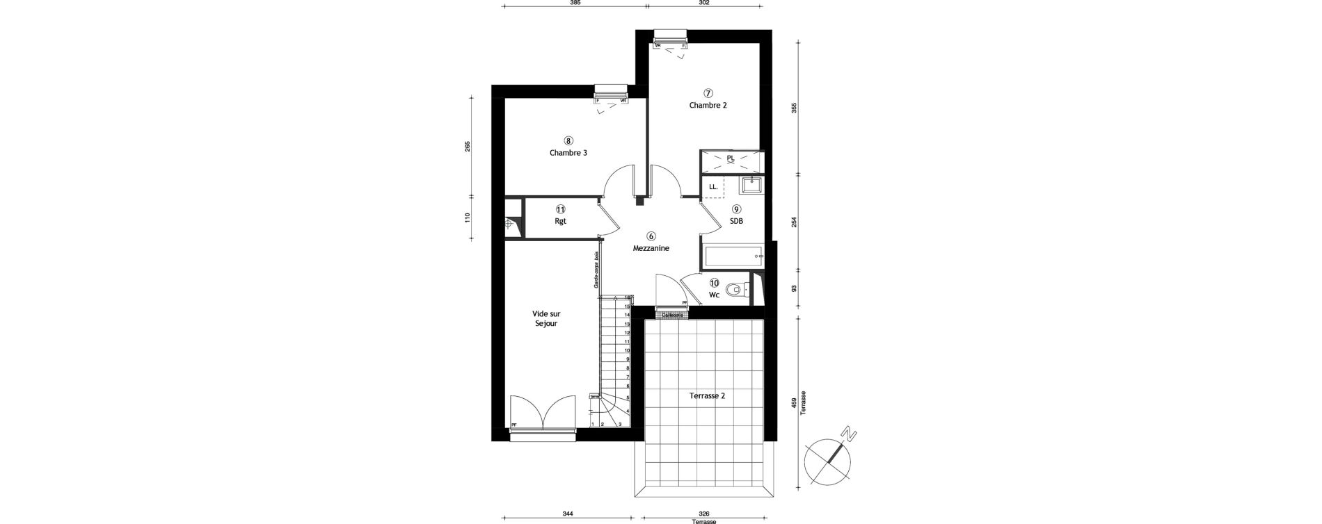 Duplex T4 de 91,01 m2 &agrave; Lille Lomme