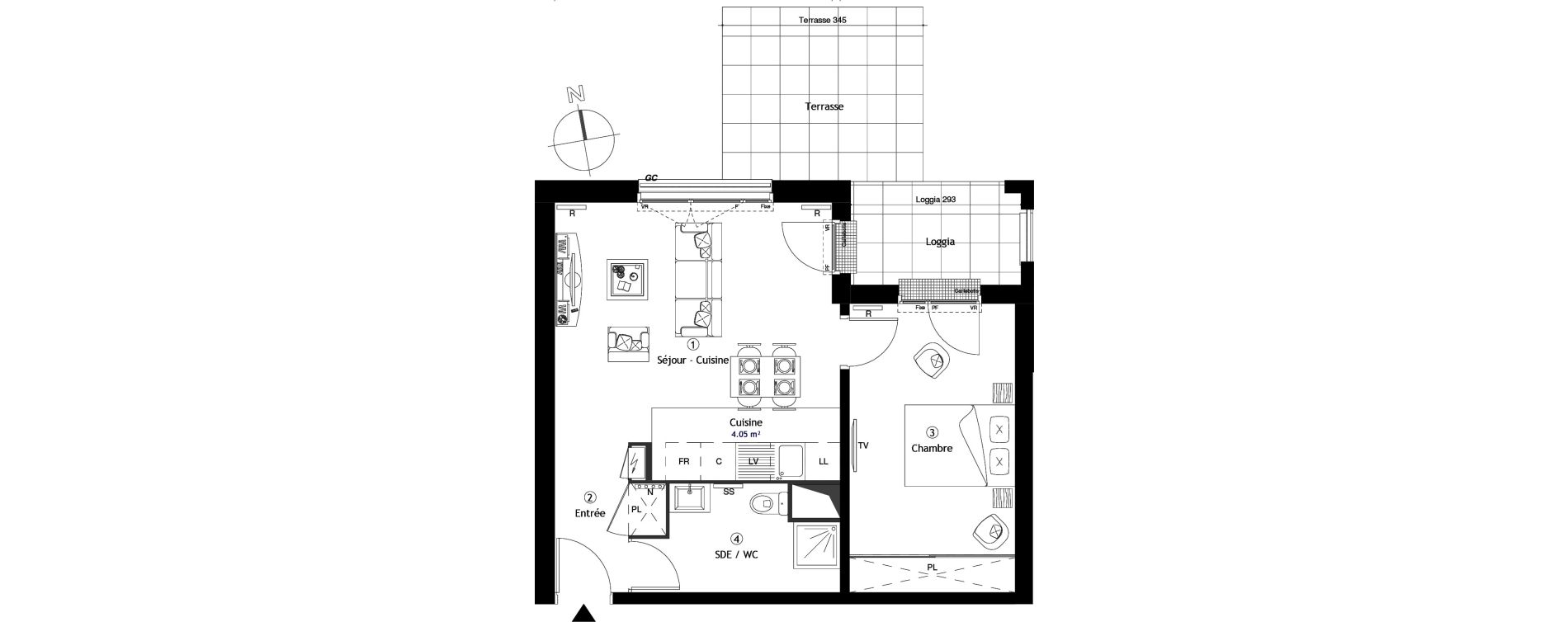 Appartement T2 de 45,80 m2 &agrave; Lille Lomme