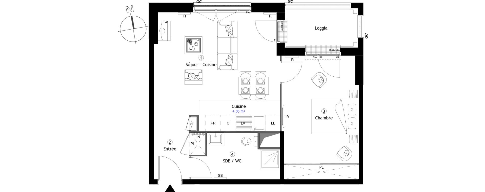 Appartement T2 de 47,30 m2 &agrave; Lille Lomme