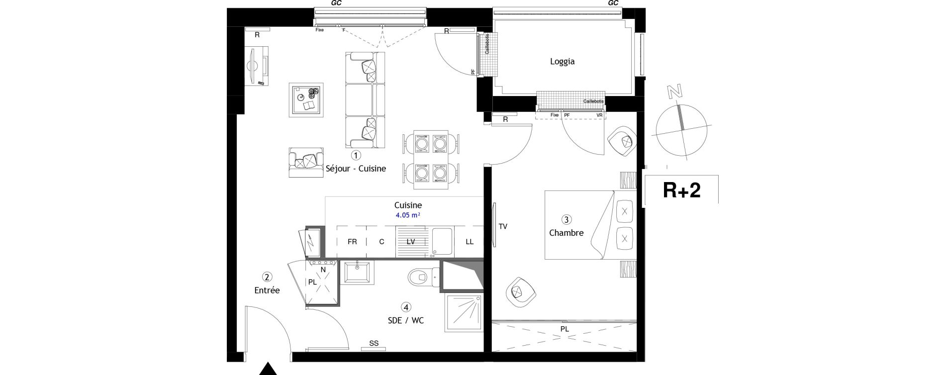 Appartement T2 de 46,50 m2 &agrave; Lille Lomme