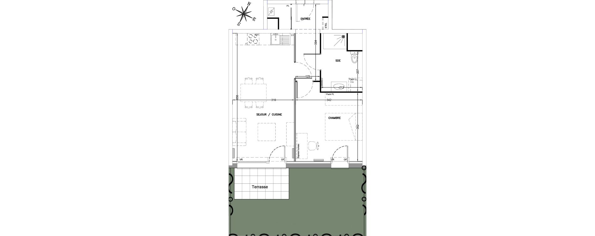 Appartement T2 de 45,90 m2 &agrave; Linselles Centre