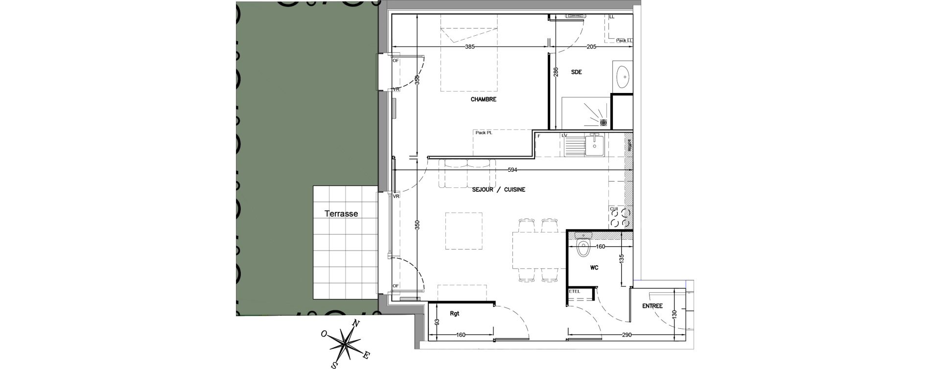 Appartement T2 de 46,90 m2 &agrave; Linselles Centre