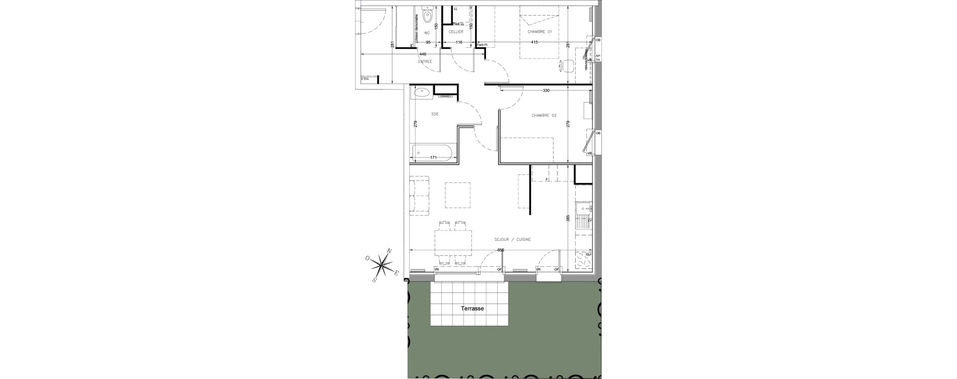 Appartement T3 de 65,00 m2 &agrave; Linselles Centre