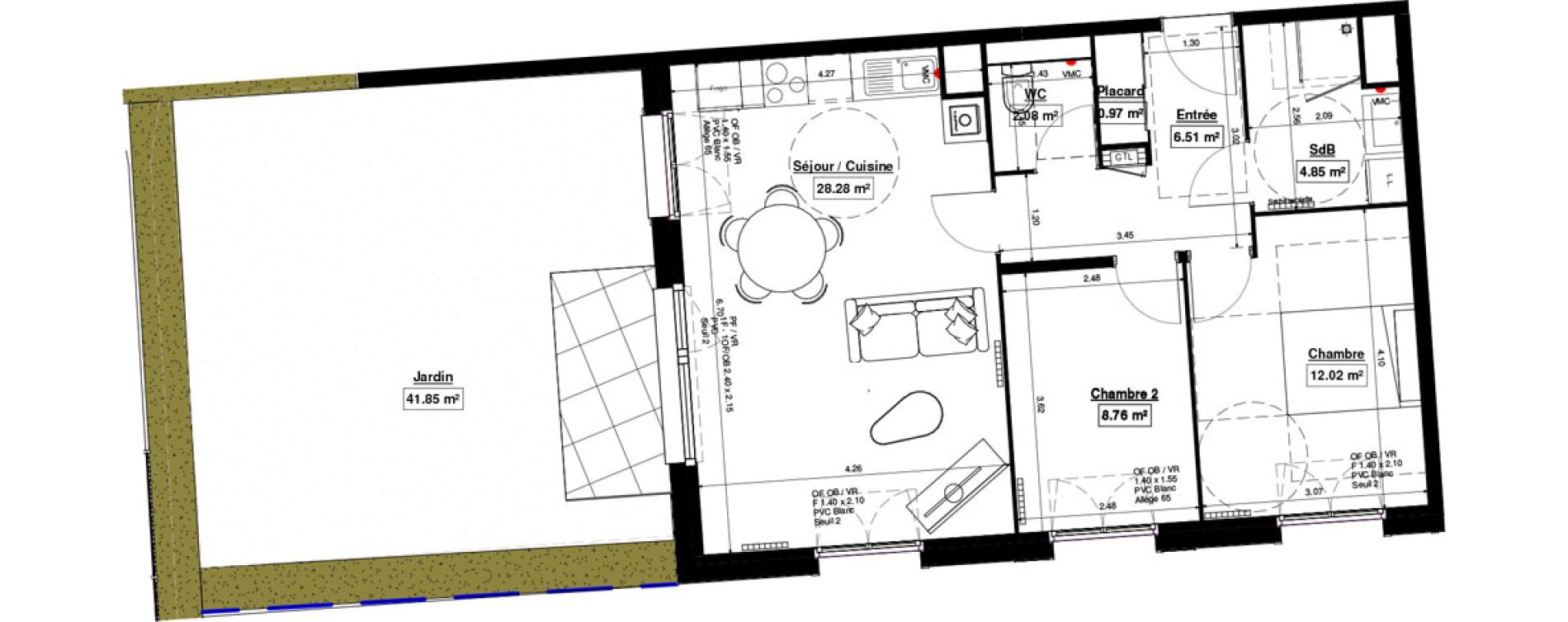 Appartement T3 de 63,47 m2 &agrave; Linselles Centre