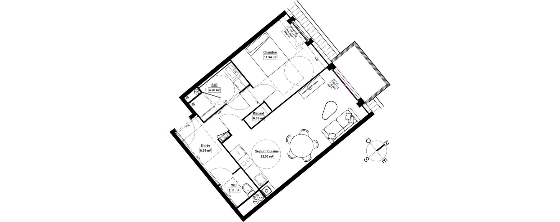 Appartement T2 de 49,32 m2 &agrave; Linselles Centre