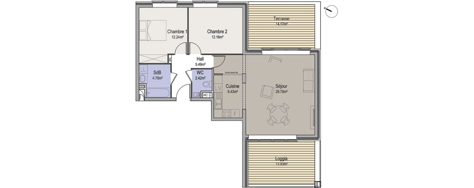 Appartement T3 de 73,14 m2 &agrave; Linselles Centre