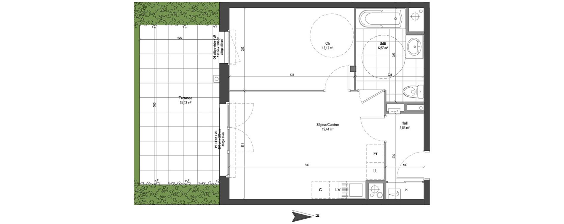 Appartement T2 de 41,96 m2 &agrave; Loos Centre