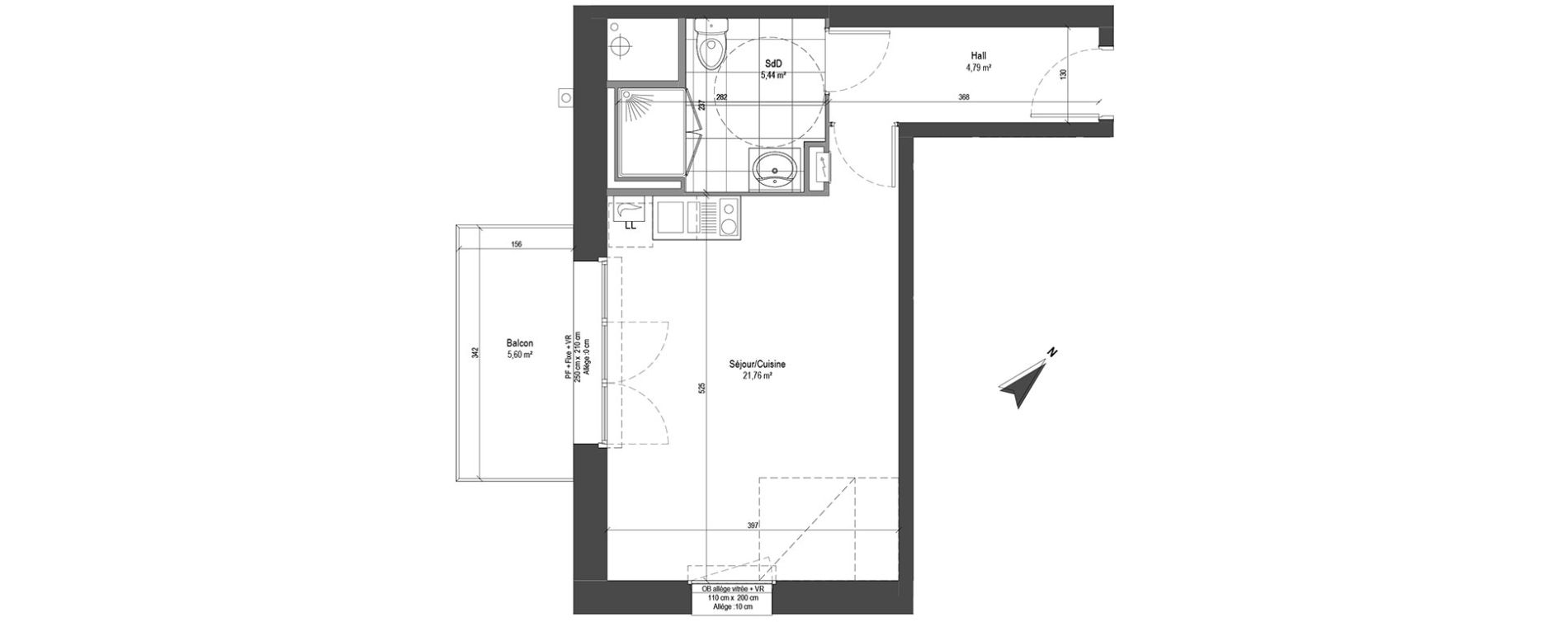 Appartement T1 de 31,99 m2 &agrave; Loos Centre