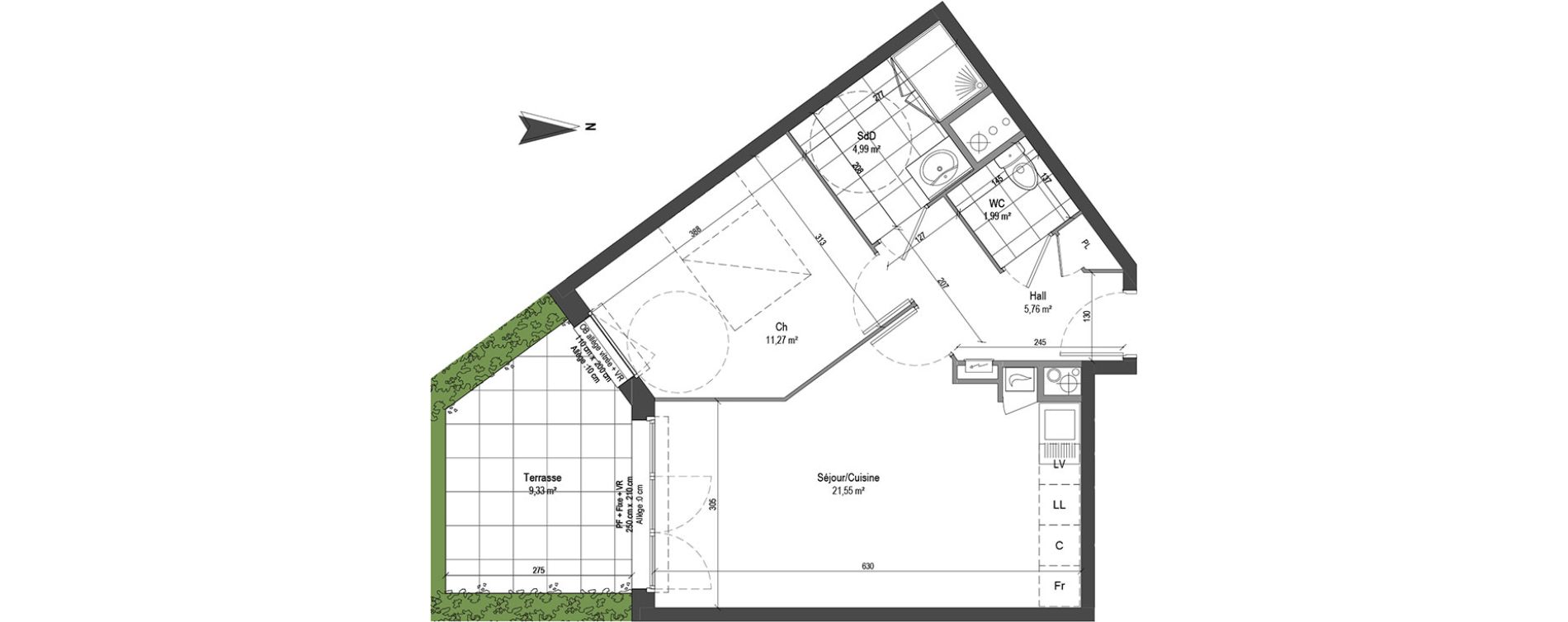 Appartement T2 de 45,56 m2 &agrave; Loos Centre