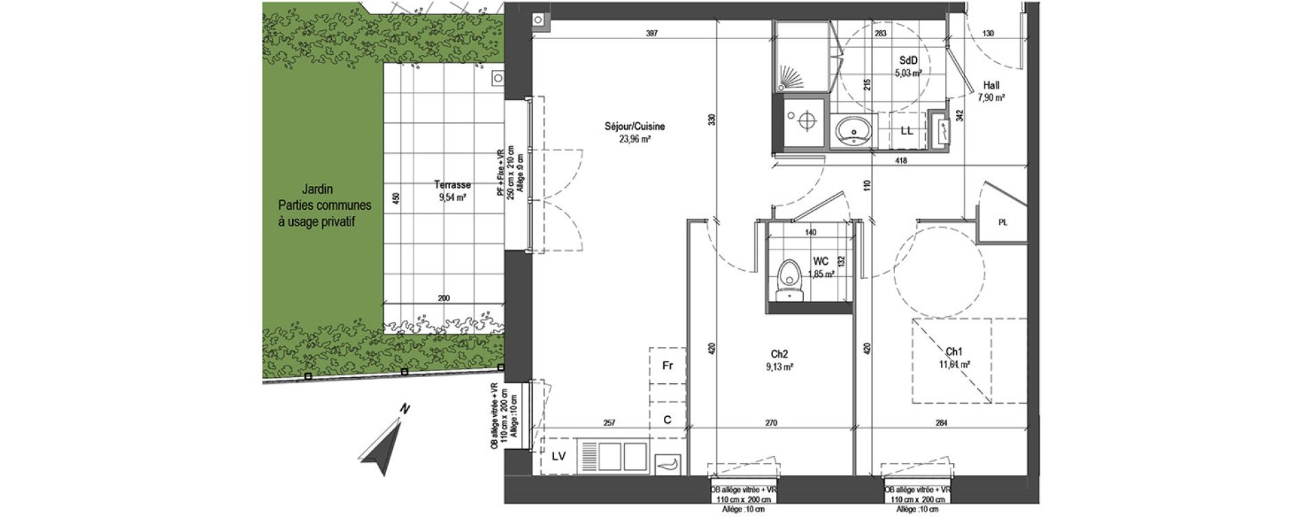 Appartement T3 de 59,48 m2 &agrave; Loos Centre