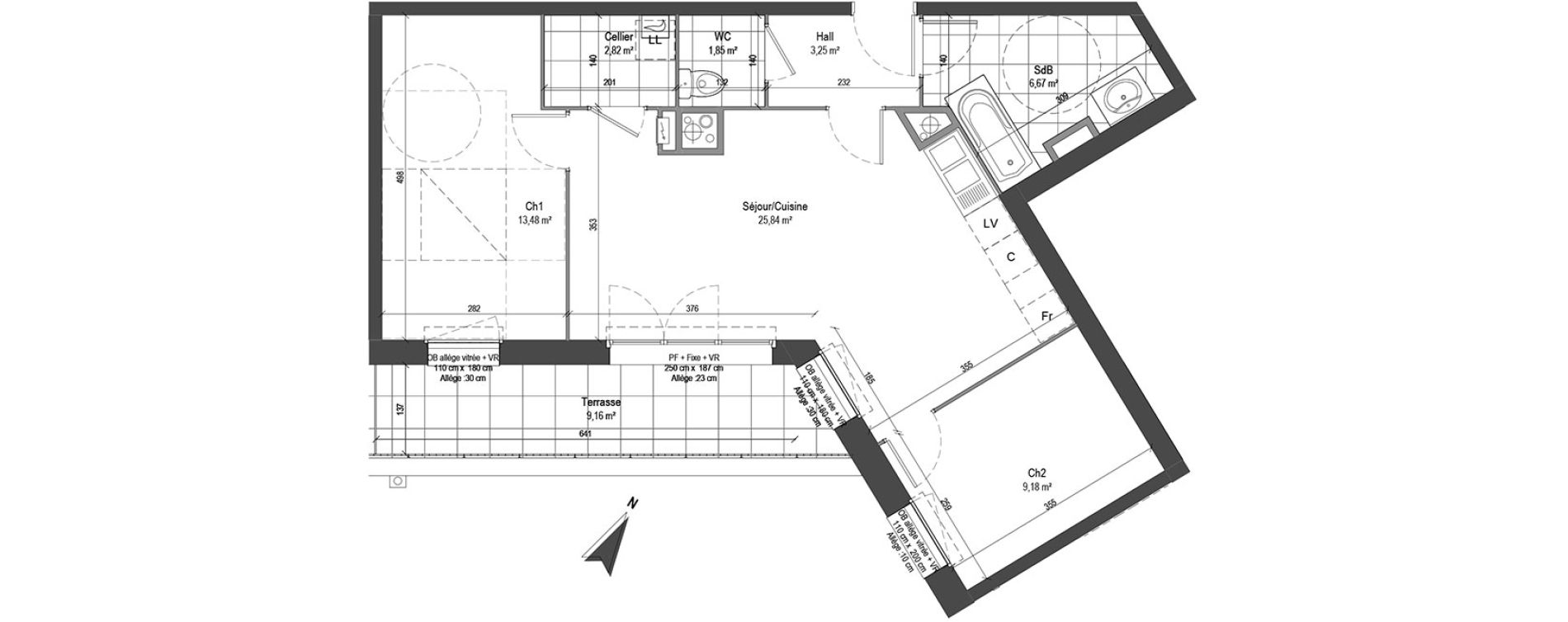 Appartement T3 de 63,09 m2 &agrave; Loos Centre