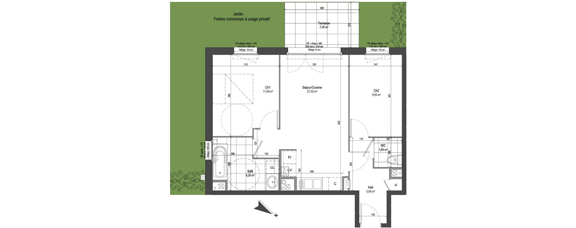 Appartement T3 de 56,67 m2 &agrave; Loos Centre