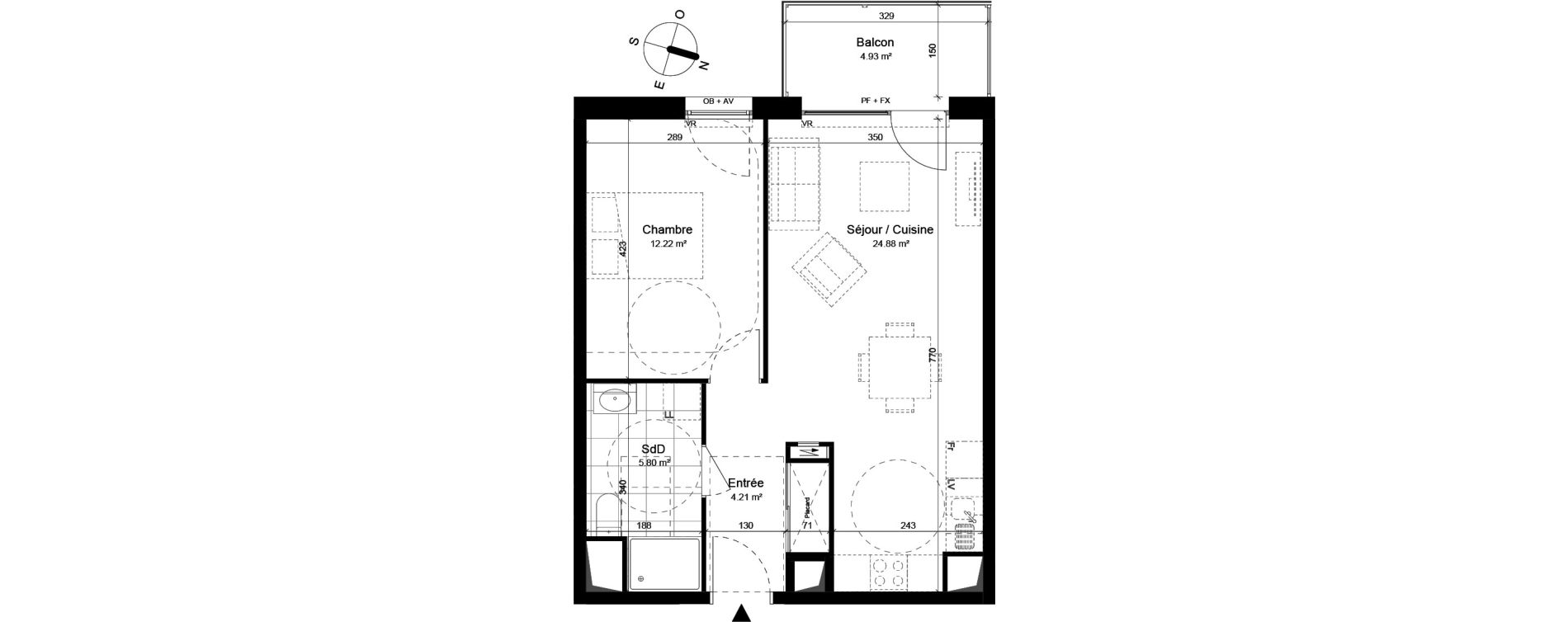 Appartement T2 de 47,11 m2 &agrave; Loos Parc longchamp