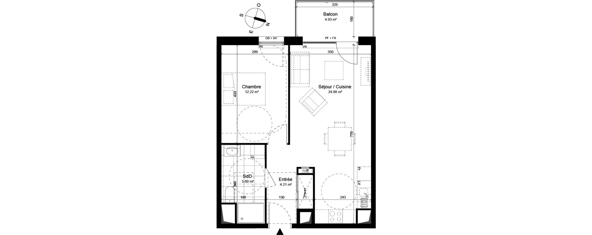 Appartement T2 de 47,11 m2 &agrave; Loos Parc longchamp