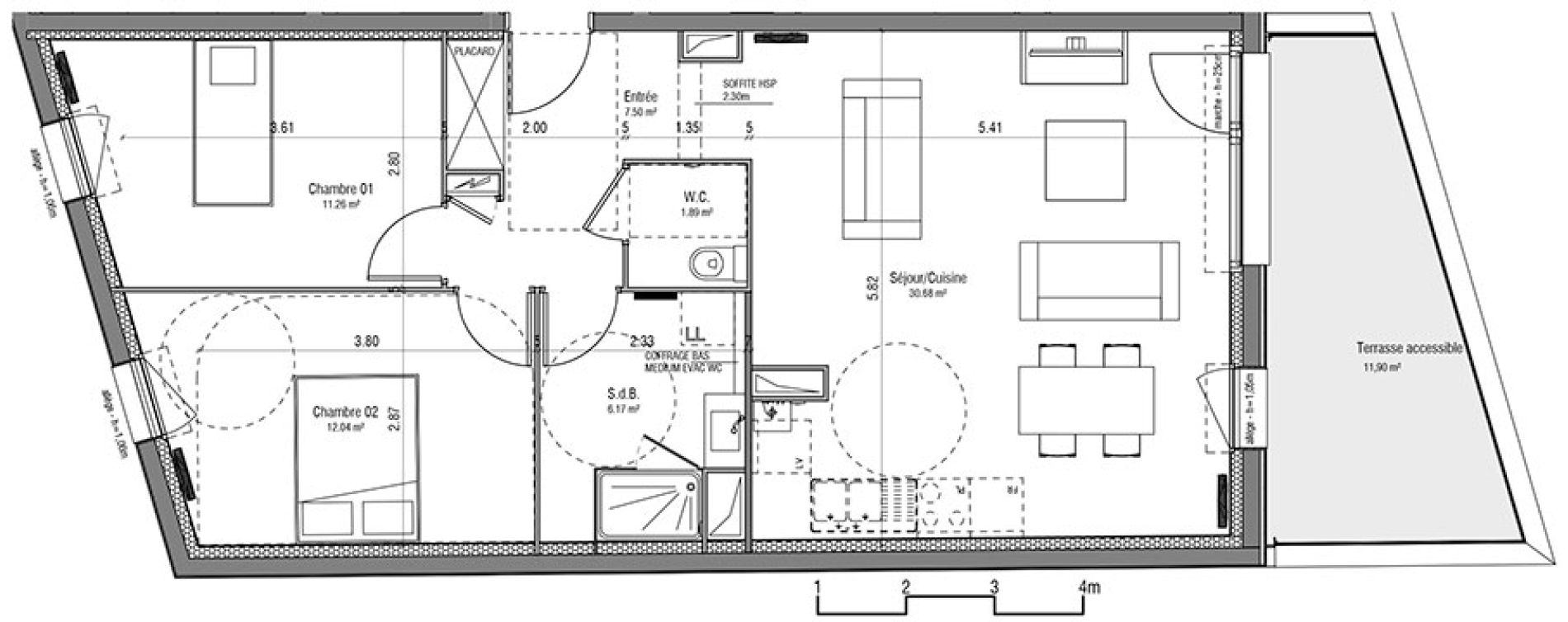 Appartement T3 de 69,64 m2 &agrave; Loos Centre