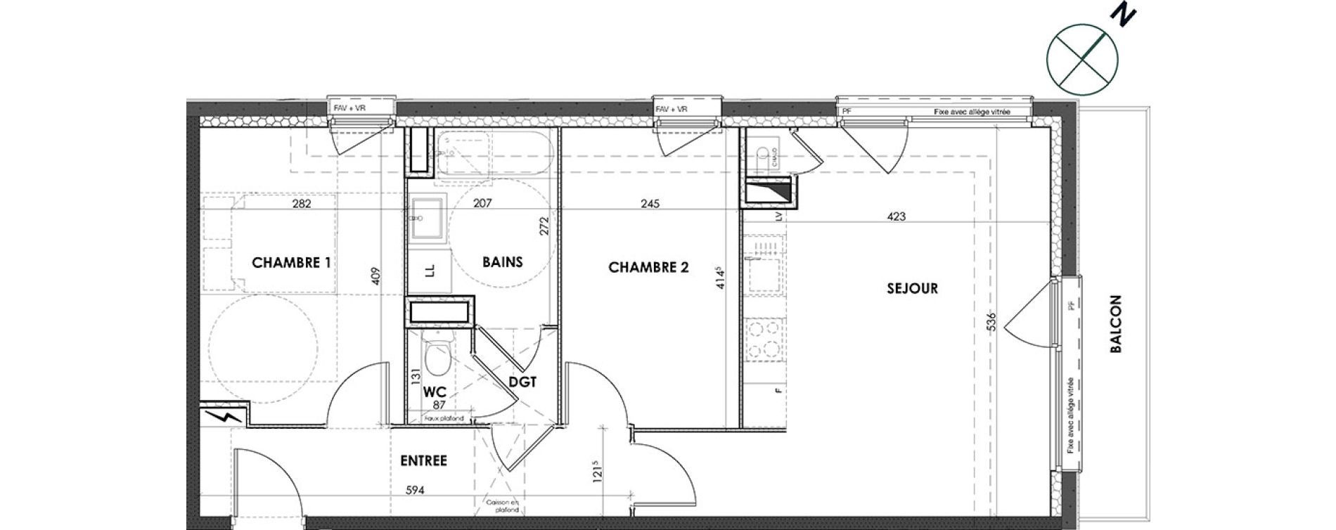 Appartement T3 de 60,50 m2 &agrave; Loos Centre