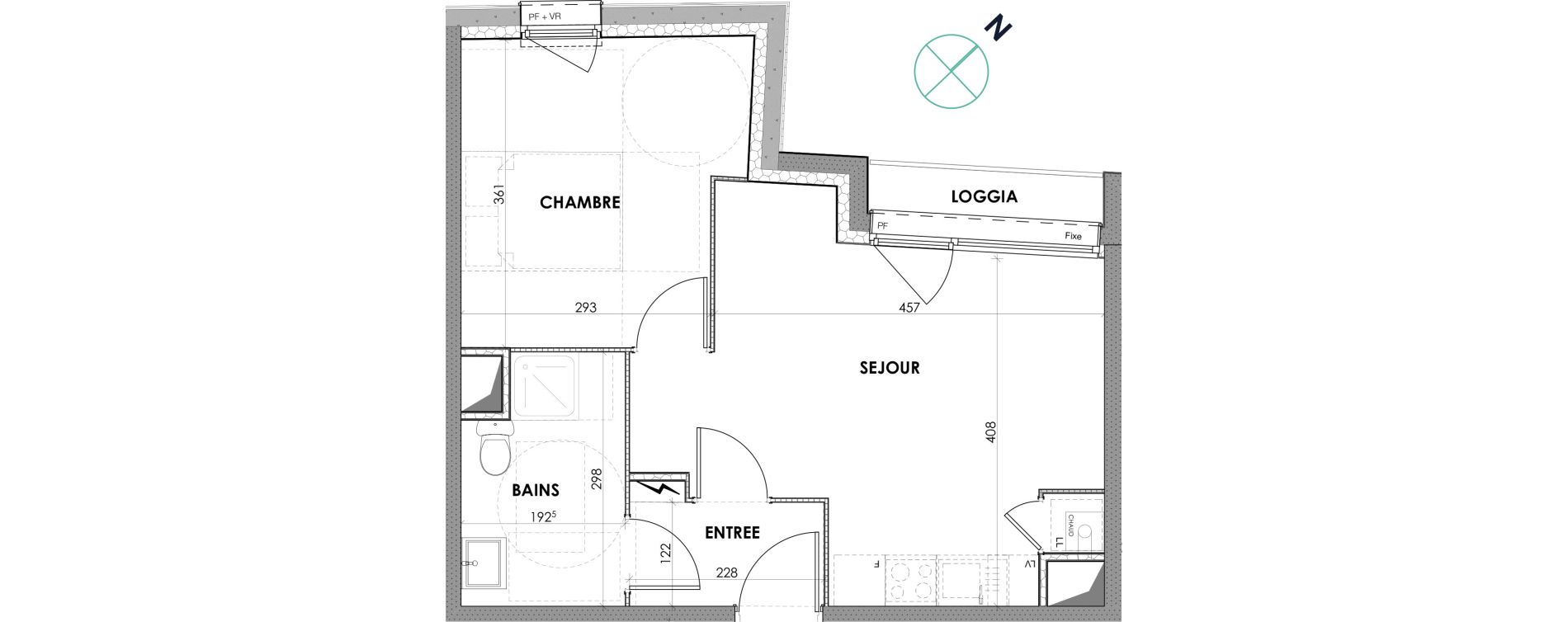 Appartement T2 de 39,00 m2 &agrave; Loos Centre