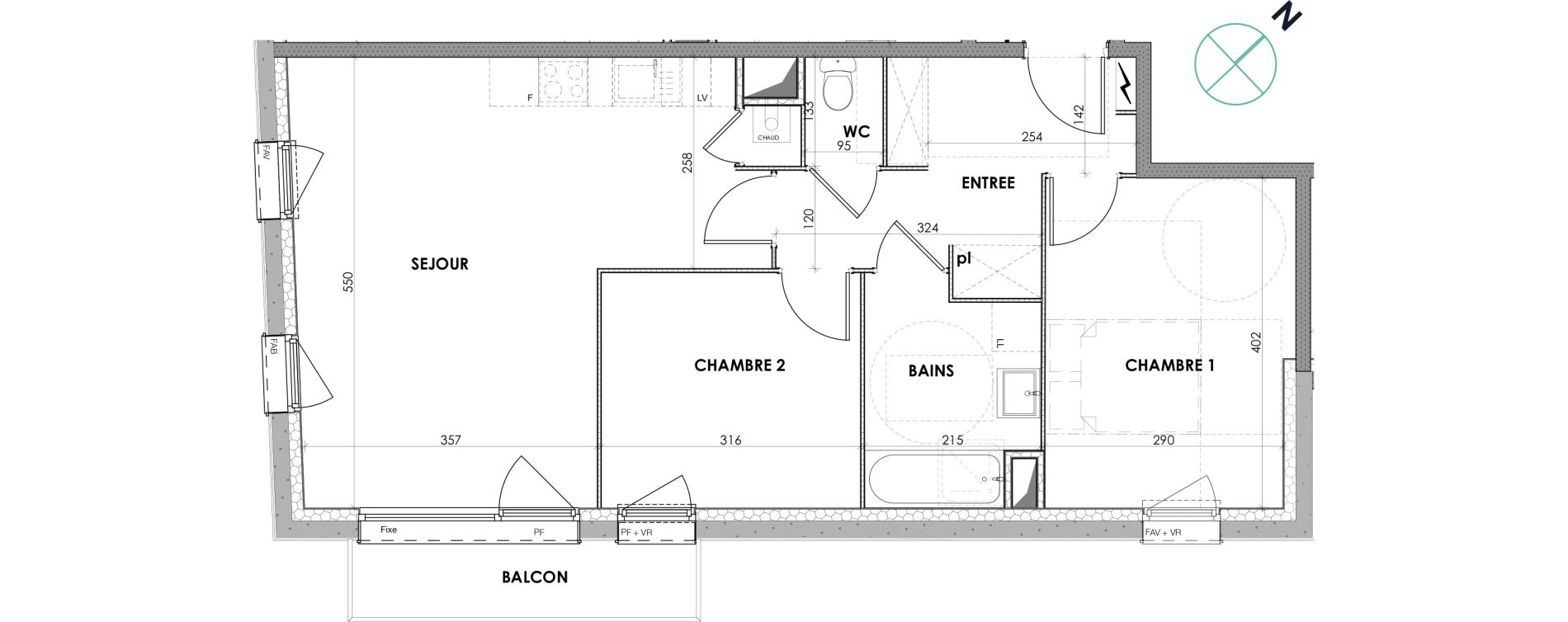 Appartement T3 de 61,90 m2 &agrave; Loos Centre