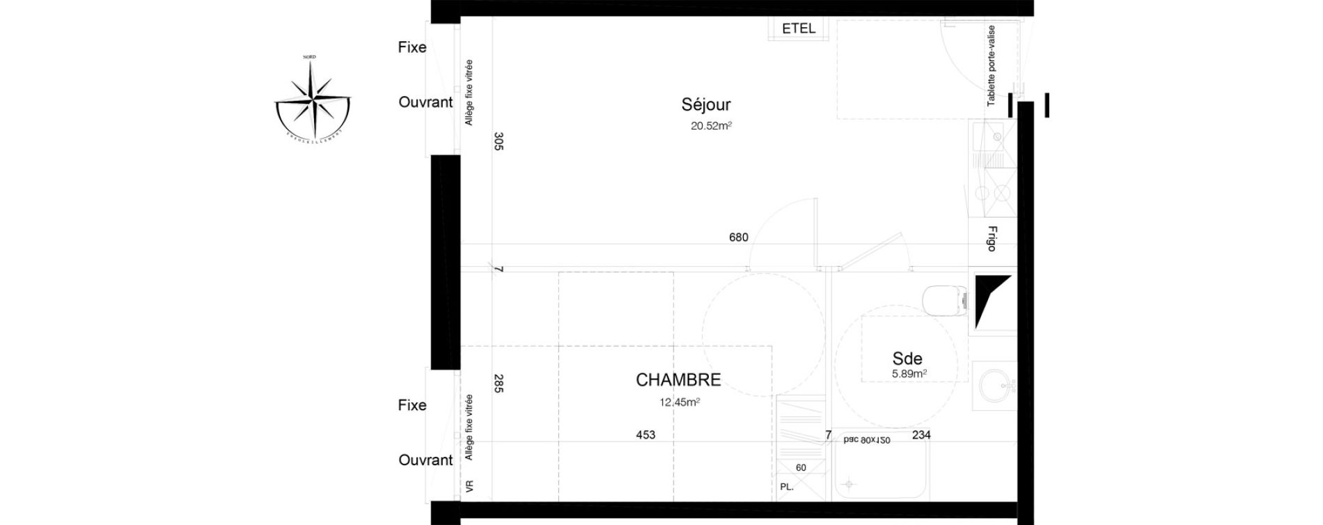 Appartement T2 de 38,86 m2 &agrave; Loos Eurasant&eacute;