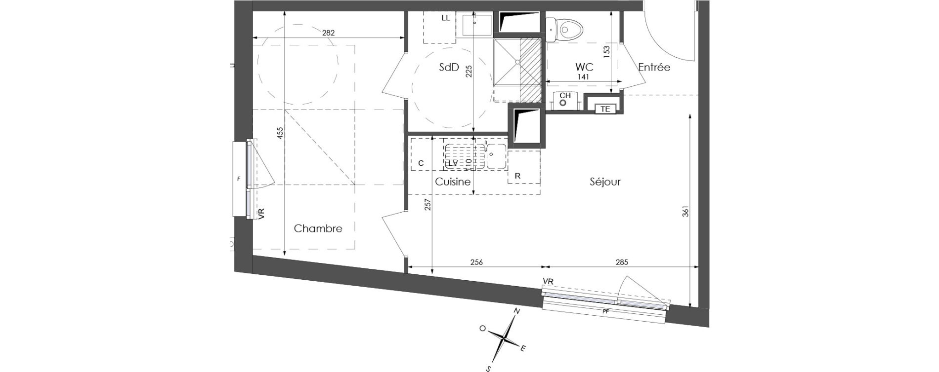 Appartement T2 de 39,75 m2 &agrave; Lys-Lez-Lannoy Centre