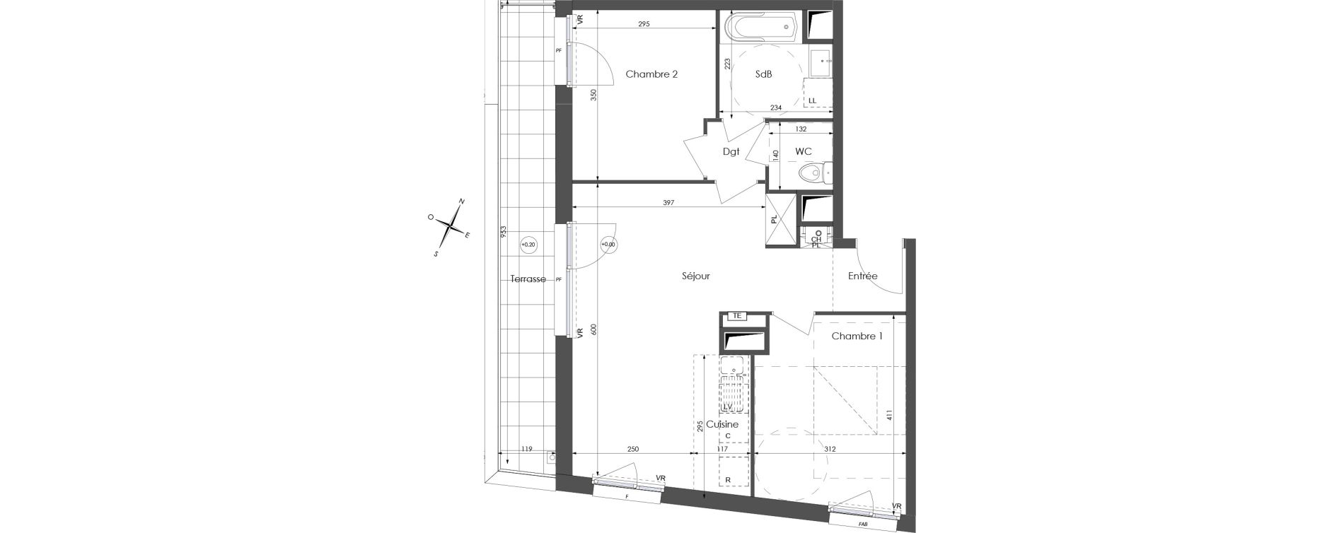 Appartement T3 de 57,84 m2 &agrave; Lys-Lez-Lannoy Centre