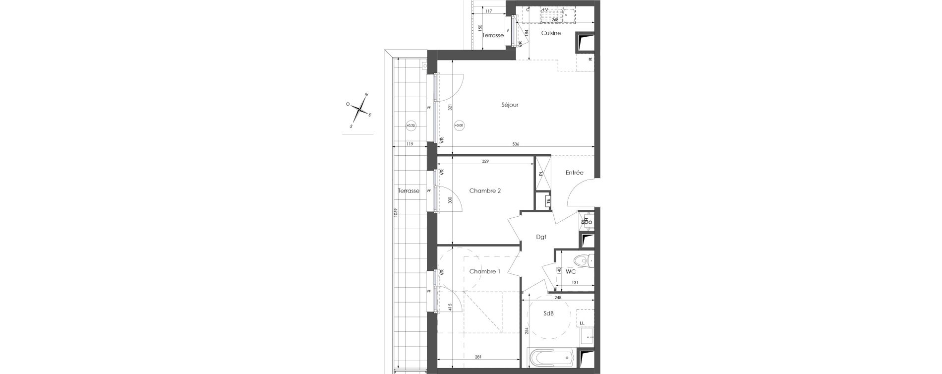 Appartement T3 de 58,12 m2 &agrave; Lys-Lez-Lannoy Centre