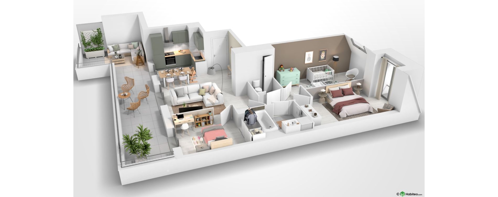Appartement T4 de 70,54 m2 &agrave; Lys-Lez-Lannoy Centre