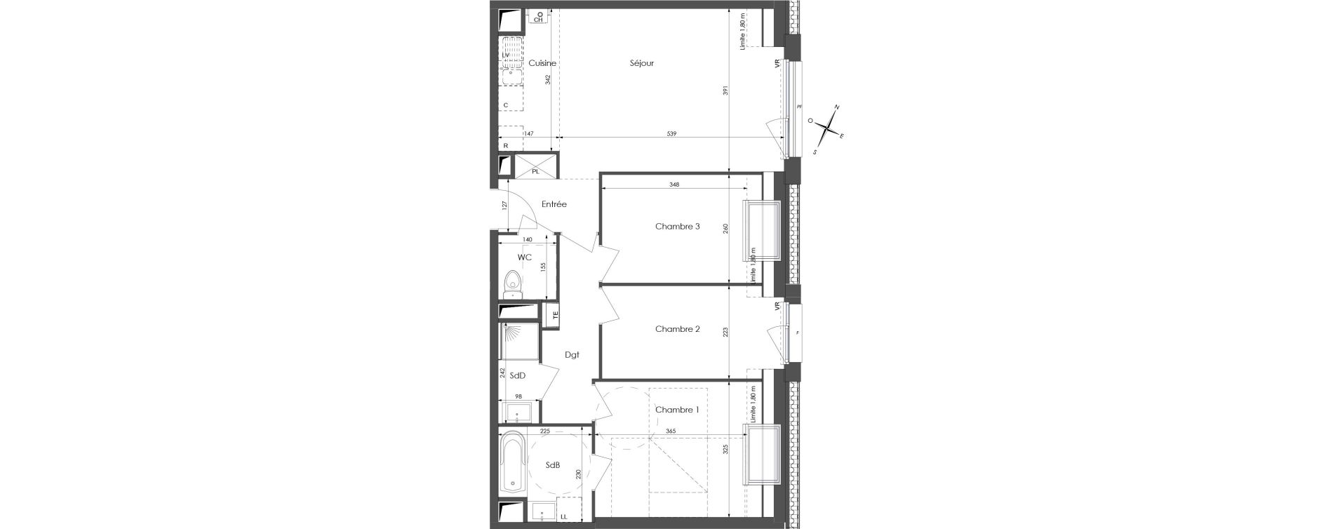 Appartement T4 de 75,90 m2 &agrave; Lys-Lez-Lannoy Centre