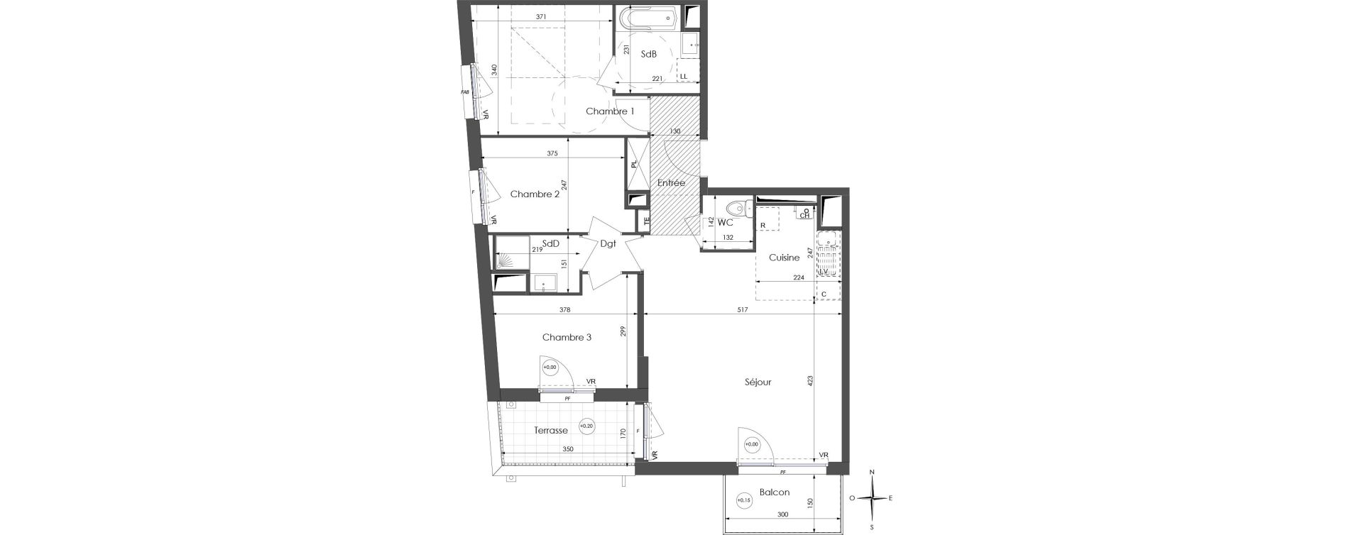 Appartement T4 de 79,40 m2 &agrave; Lys-Lez-Lannoy Centre