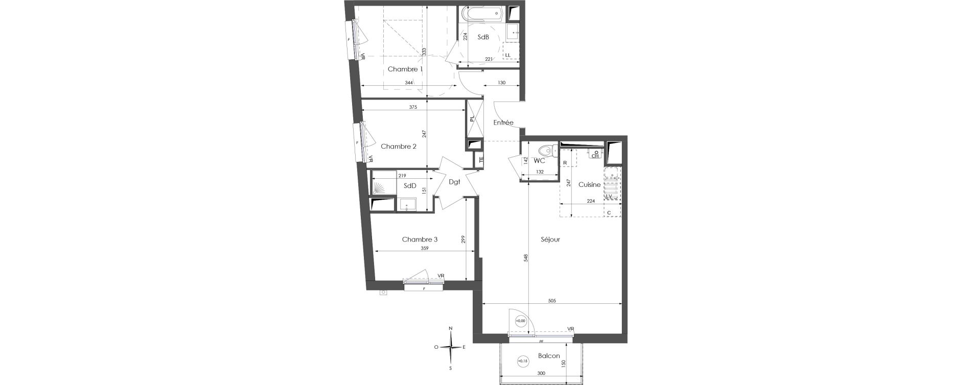Appartement T4 de 78,99 m2 &agrave; Lys-Lez-Lannoy Centre