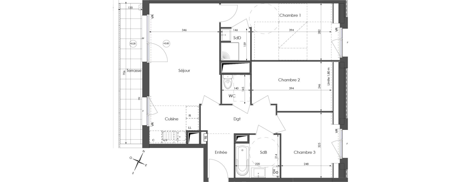 Appartement T4 de 70,88 m2 &agrave; Lys-Lez-Lannoy Centre