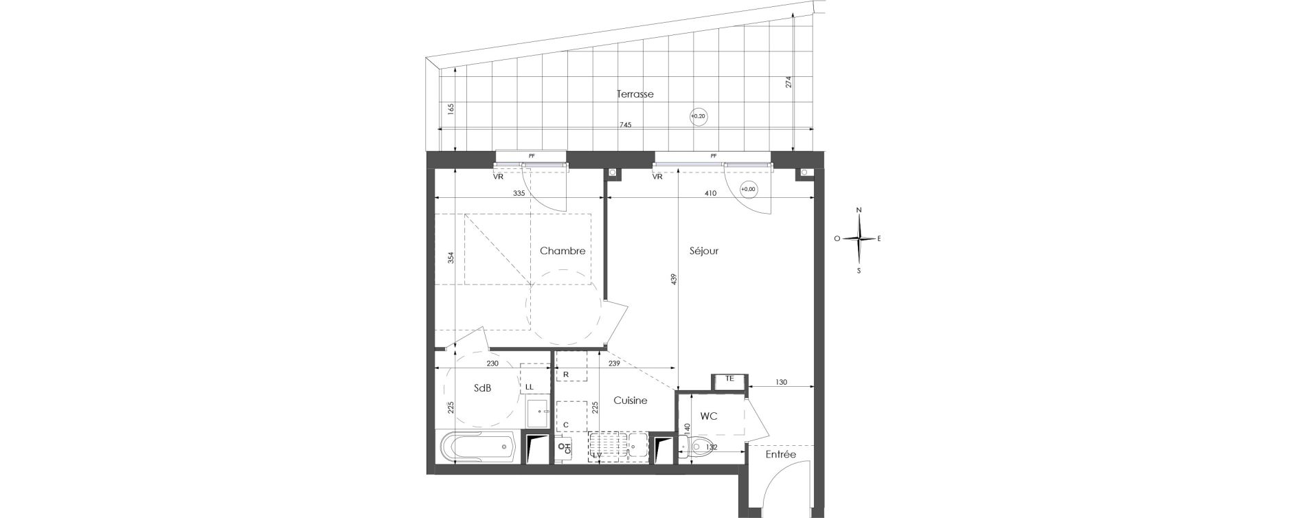 Appartement T2 de 43,13 m2 &agrave; Lys-Lez-Lannoy Centre