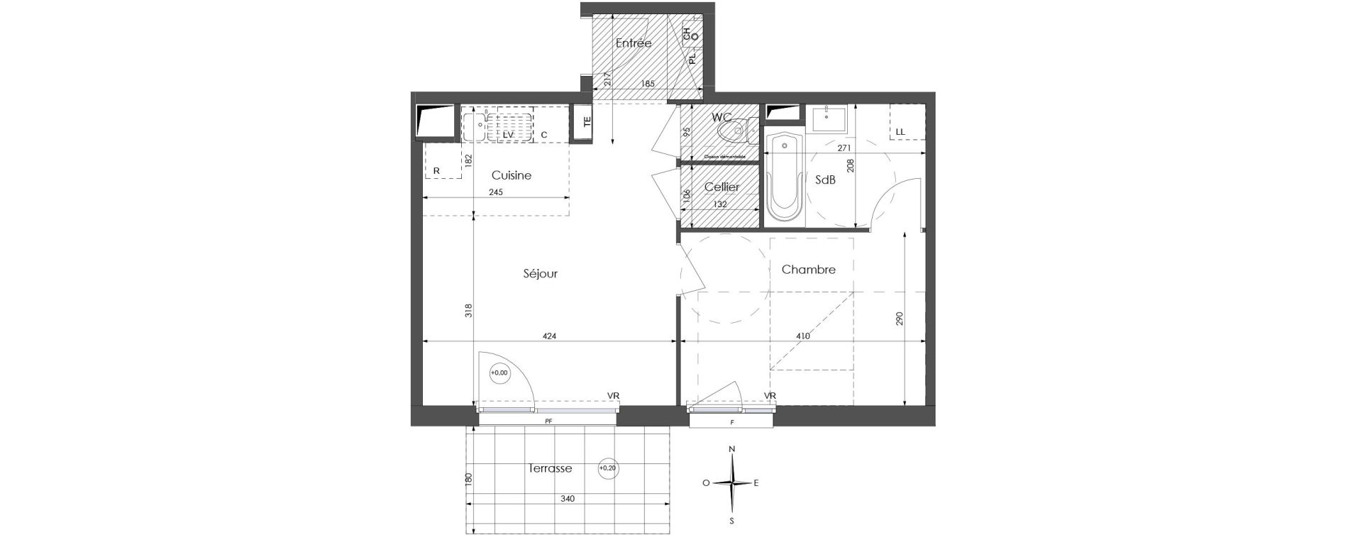 Appartement T2 de 43,36 m2 &agrave; Lys-Lez-Lannoy Centre
