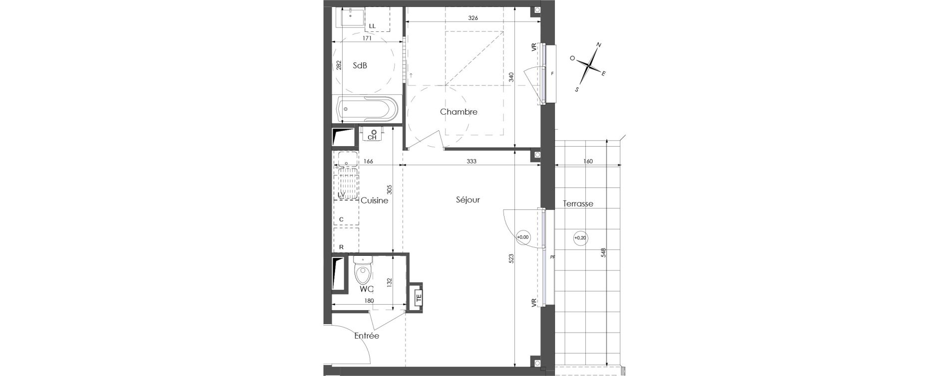 Appartement T2 de 41,71 m2 &agrave; Lys-Lez-Lannoy Centre