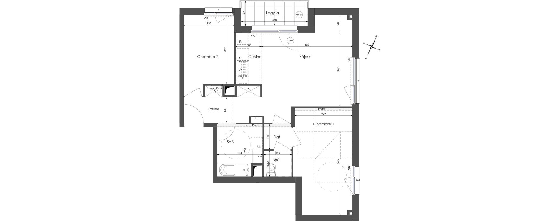 Appartement T3 de 64,34 m2 &agrave; Lys-Lez-Lannoy Centre