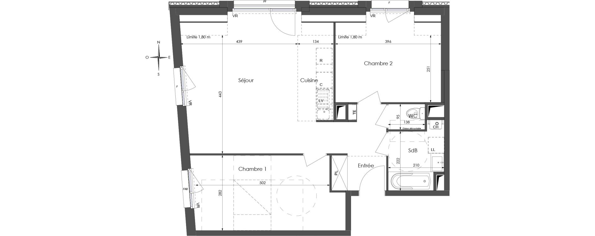 Appartement T3 de 65,62 m2 &agrave; Lys-Lez-Lannoy Centre