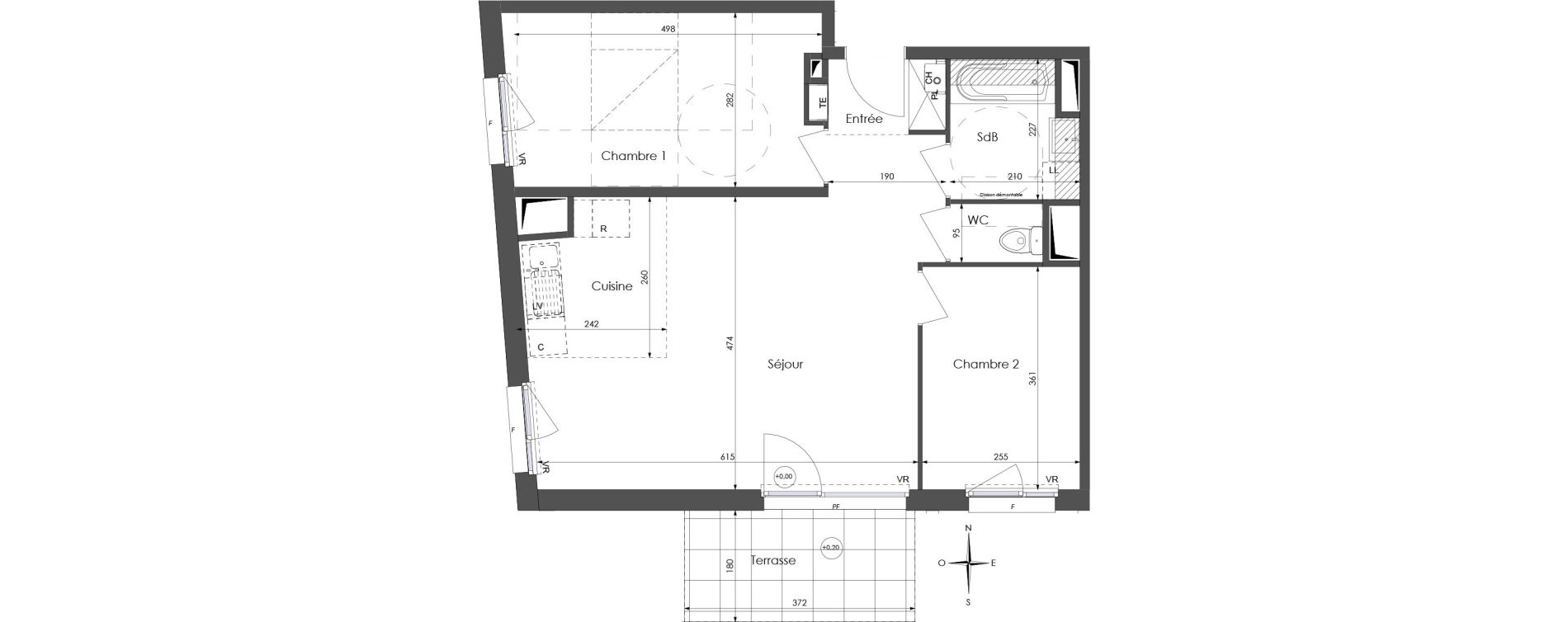 Appartement T3 de 63,09 m2 &agrave; Lys-Lez-Lannoy Centre
