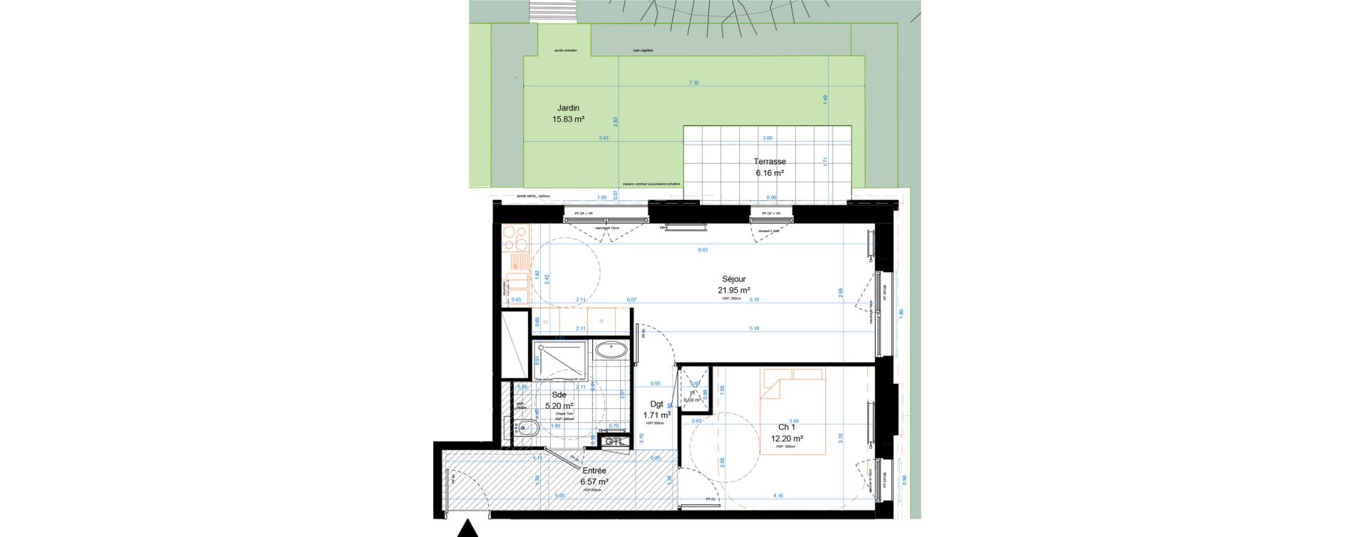 Appartement T2 de 48,21 m2 &agrave; Marcq-En-Bar&oelig;ul Crois&eacute; petite hollande