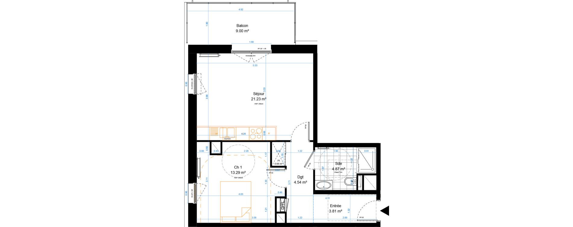 Appartement T2 de 48,40 m2 &agrave; Marcq-En-Bar&oelig;ul Crois&eacute; petite hollande