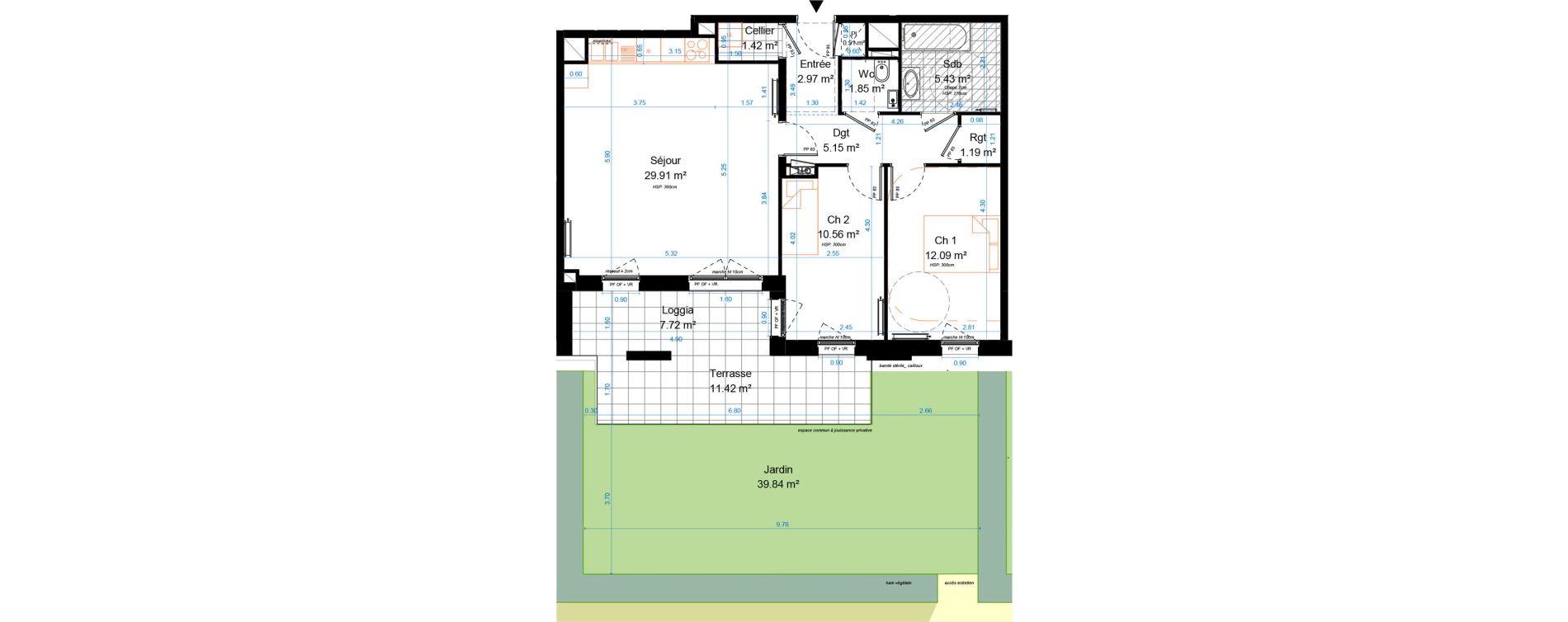 Appartement T3 de 71,09 m2 &agrave; Marcq-En-Bar&oelig;ul Crois&eacute; petite hollande