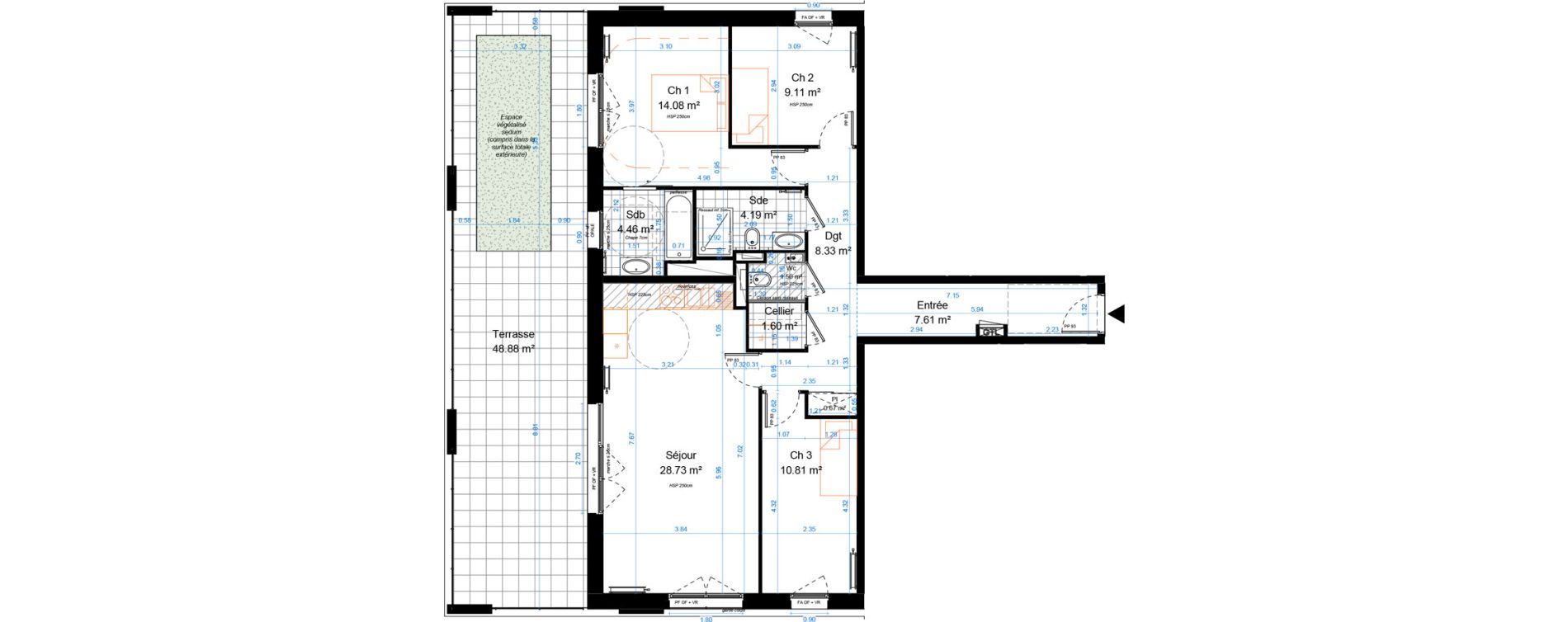 Appartement T4 de 91,08 m2 &agrave; Marcq-En-Bar&oelig;ul Crois&eacute; petite hollande